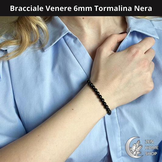 Bracciale Venere Tormalina Nera da 6 mm
