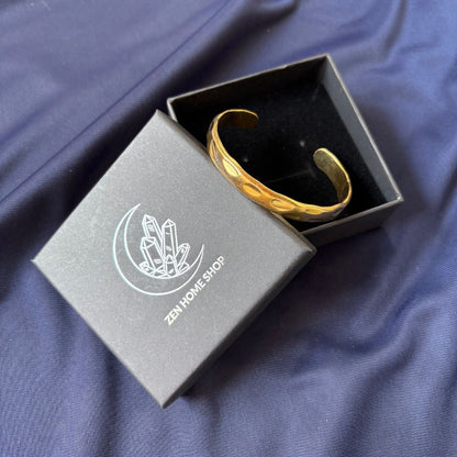 Bracciale Rigido Wave Oro in Acciaio Inossidabile – Effetto Premium
