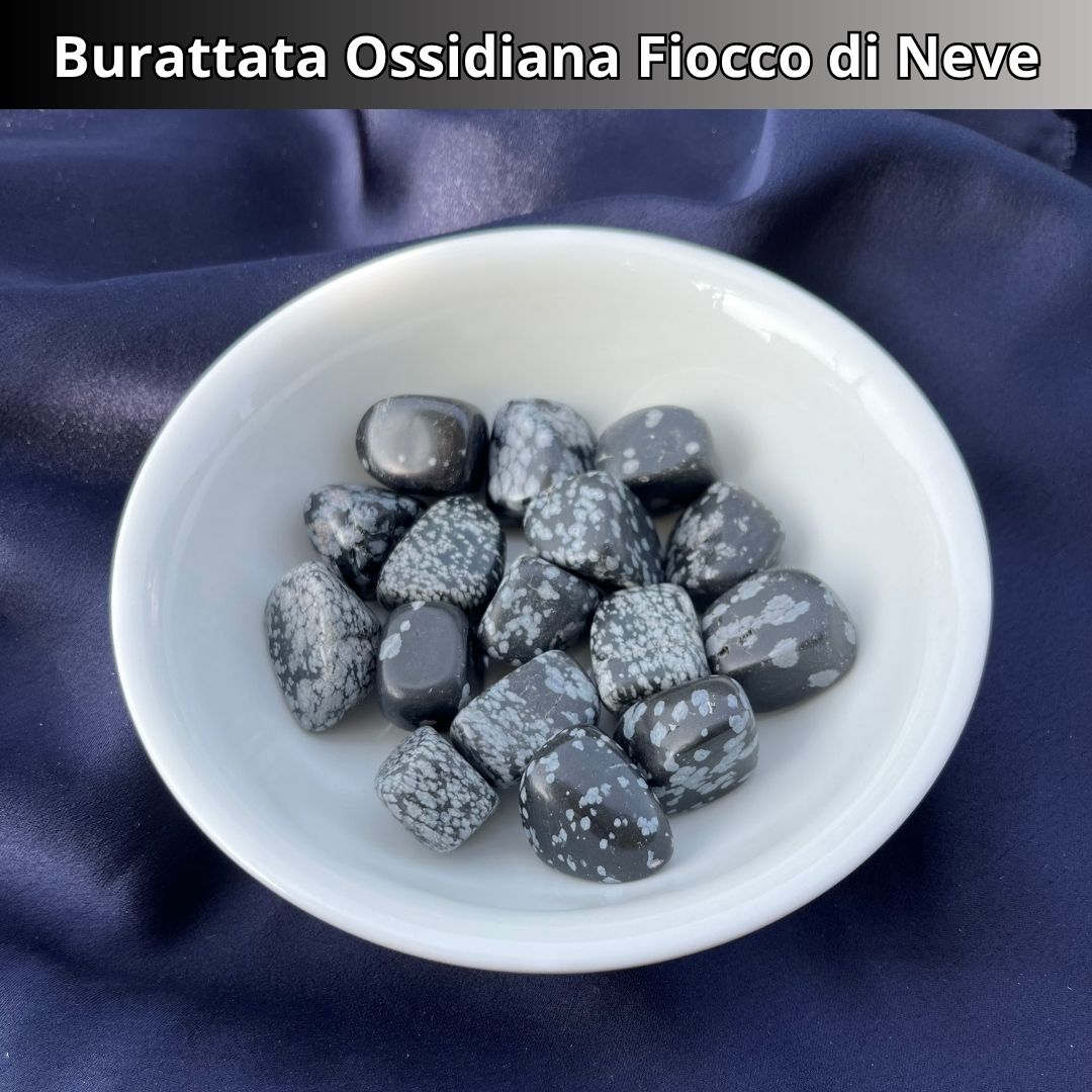 Burattate Ossidiana Fiocco di Neve 2-2,5cm