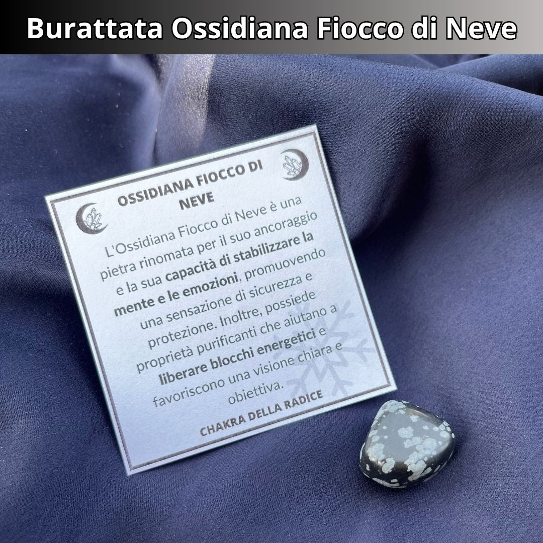 Burattate Ossidiana Fiocco di Neve 2-2,5cm