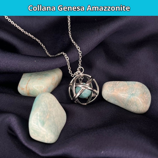 Collana Regolabile Genesa Amazzonite (Acciaio Inox)