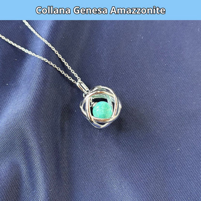 Collana Genesa Amazzonite (Acciaio Inox)
