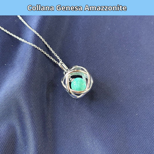 Collana Genesa Amazzonite (Acciaio Inox)
