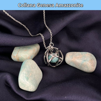 Collana Genesa Amazzonite (Acciaio Inox)