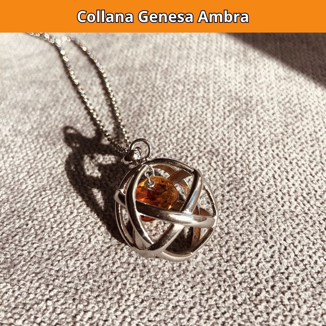 Collana Regolabile Genesa Ambra (Acciaio Inox)