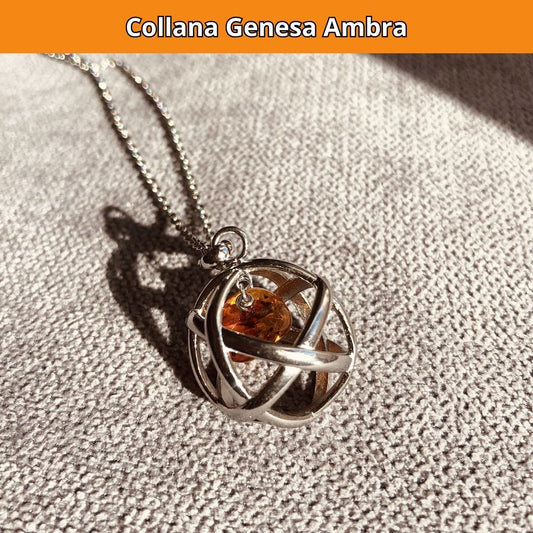 Collana Regolabile Genesa Ambra (Acciaio Inox)