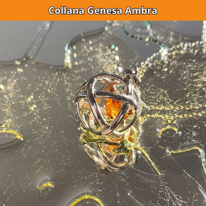 Collana Regolabile Genesa Ambra (Acciaio Inox)