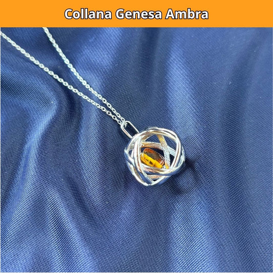 Collana Genesa Ambra (Acciaio Inox)