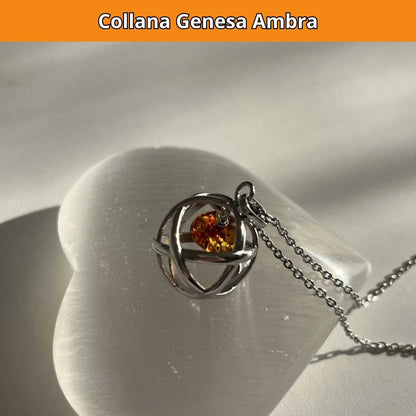 Collana Regolabile Genesa Ambra (Acciaio Inox)