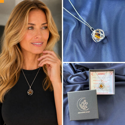 Collana Genesa Ambra (Acciaio Inox)