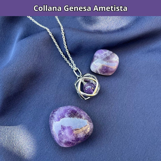 Collana Genesa Ametista (Acciaio Inox)