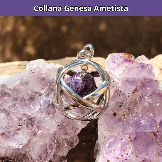 Collana Regolabile Genesa Ametista (Acciaio Inox)