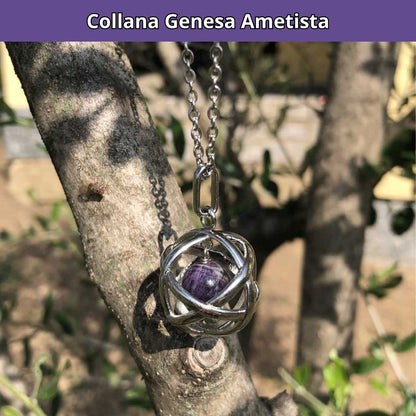 Collana Regolabile Genesa Ametista (Acciaio Inox)