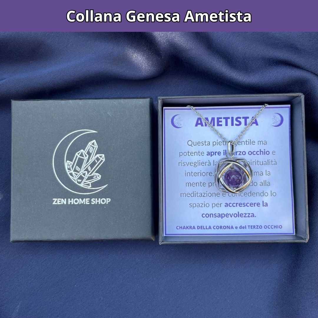 Collana Genesa Ametista (Acciaio Inox)