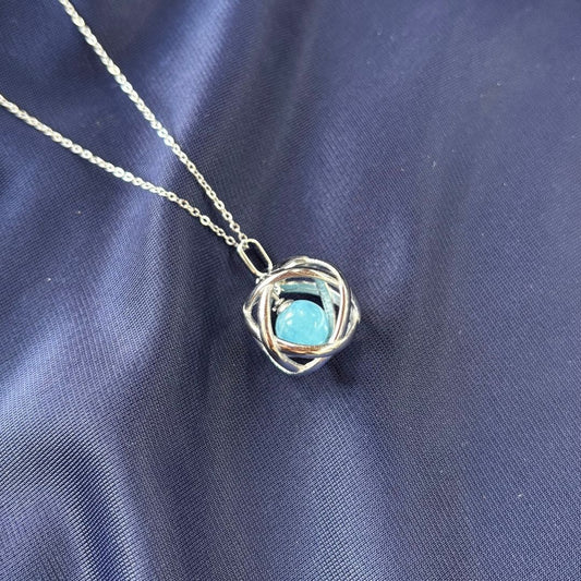 Collana Genesa Angelite (Acciaio Inox)
