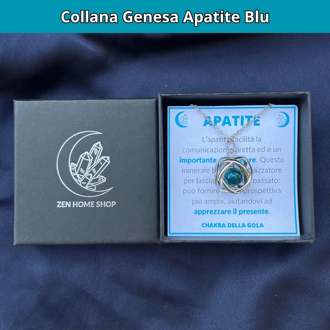 Collana Genesa Apatite Blu (Acciaio Inox)
