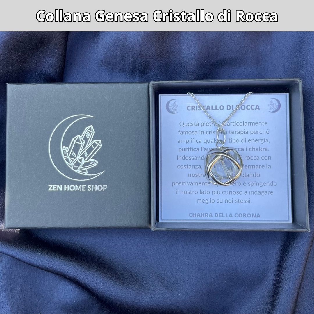 Collana Genesa Cristallo di Rocca (Acciaio Inox)