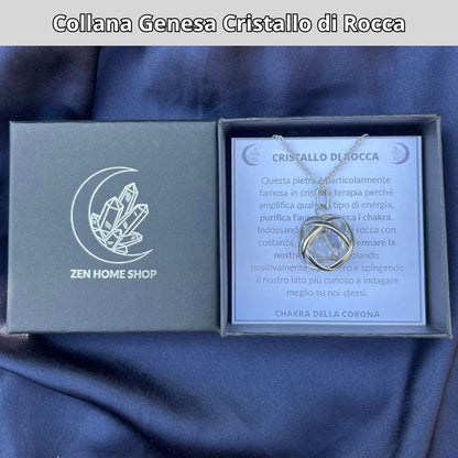 Collana Genesa Cristallo di Rocca (Acciaio Inox)