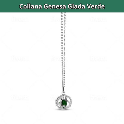 Collana Regolabile Genesa Giada Verde (Acciaio Inox)