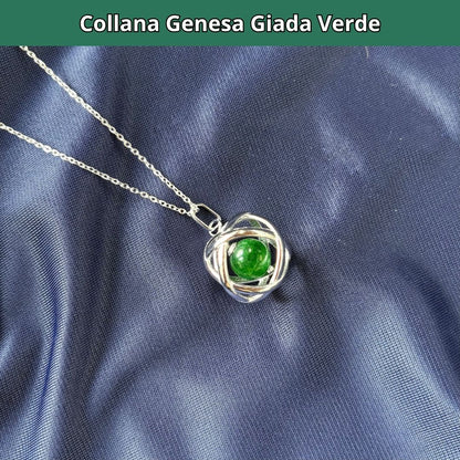 Collana Genesa Giada Verde (Acciaio Inox)