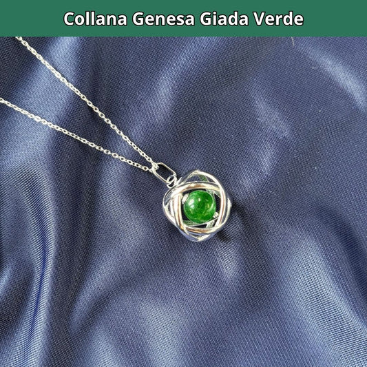 Collana Genesa Giada Verde (Acciaio Inox)