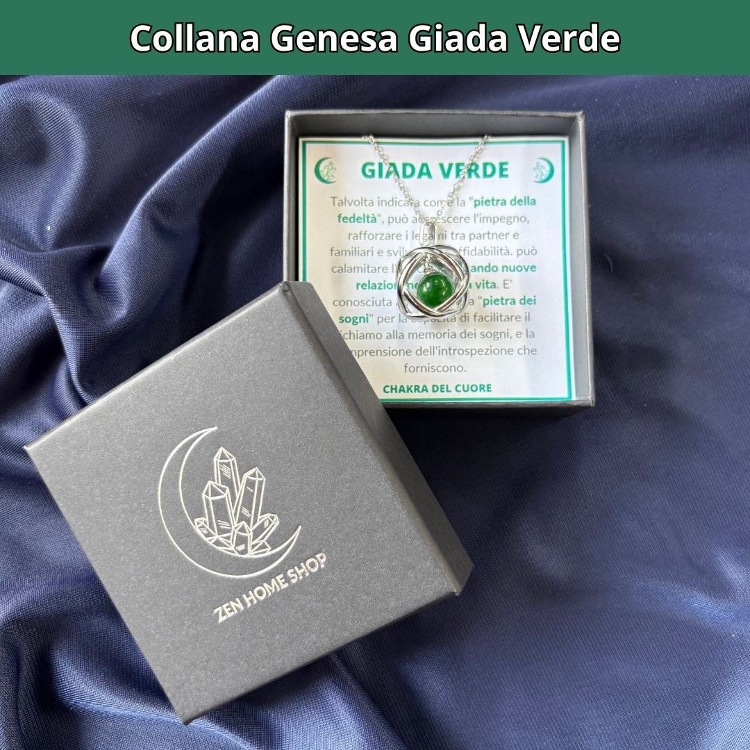 Collana Genesa Giada Verde (Acciaio Inox)