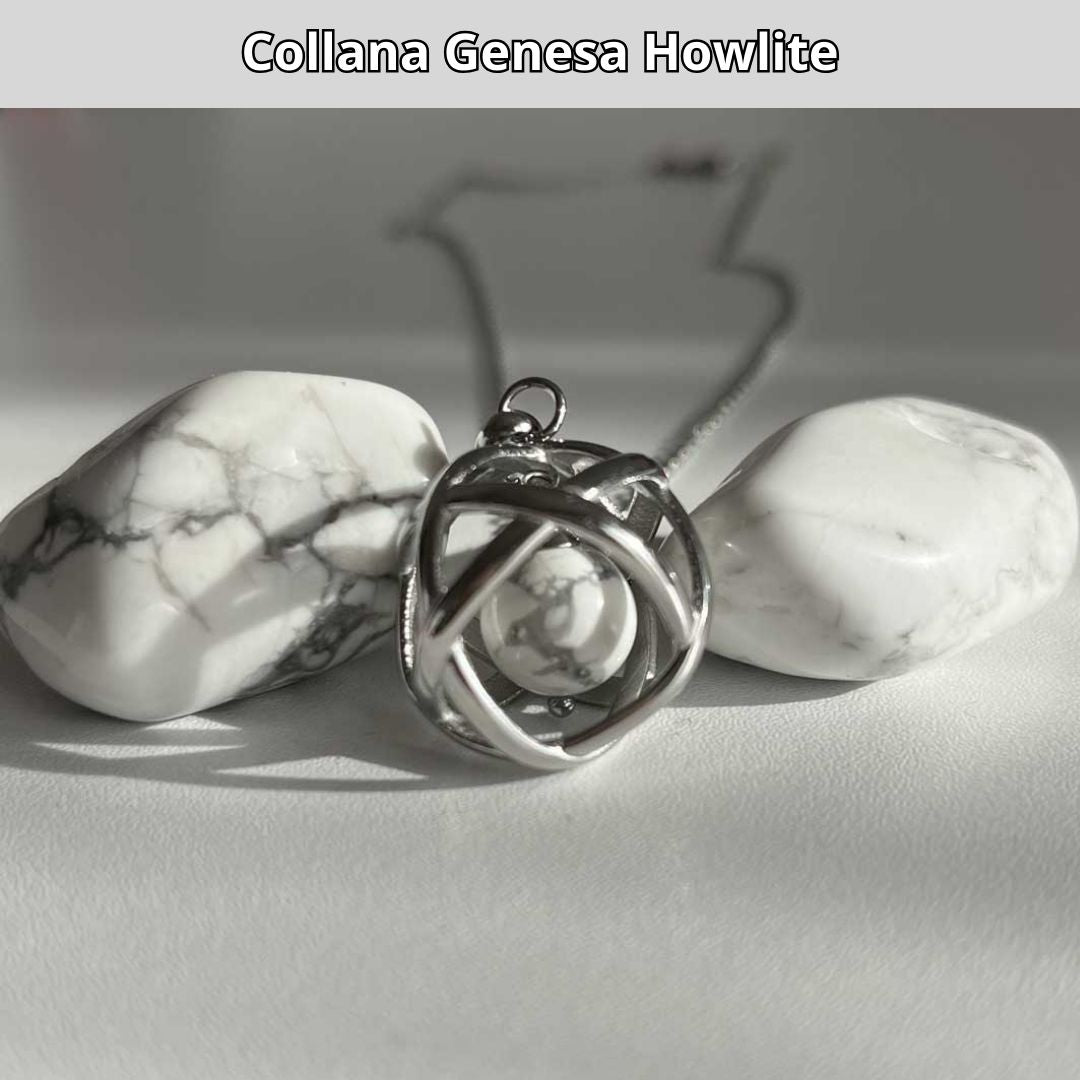 Collana Regolabile Genesa Howlite (Acciaio Inox)