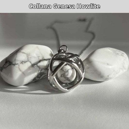 Collana Regolabile Genesa Howlite (Acciaio Inox)