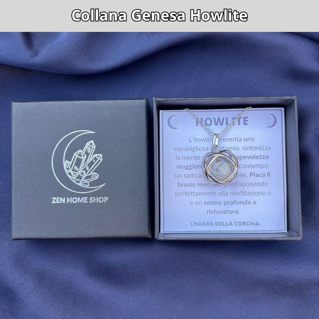 Collana Genesa Howlite (Acciaio Inox)