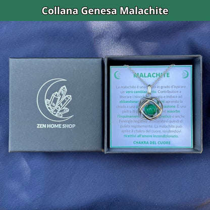 Collana Genesa Malachite (Acciaio Inox)