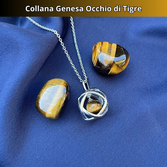 Collana Regolabile Genesa Occhio di Tigre (Acciaio Inox)