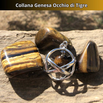 Collana Regolabile Genesa Occhio di Tigre (Acciaio Inox)