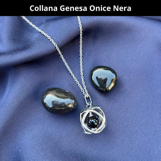Collana Regolabile Genesa Onice Nera (Acciaio Inox)