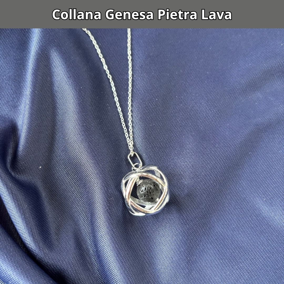 Collana Genesa Pietra Lava (Acciaio Inox)