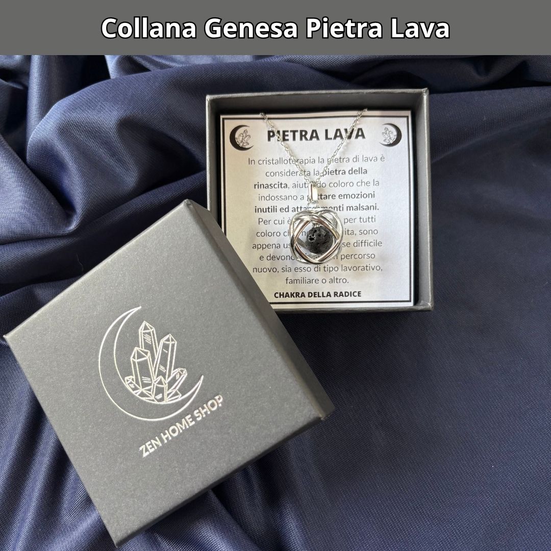 Collana Genesa Pietra Lava (Acciaio Inox)