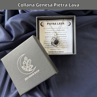 Collana Genesa Pietra Lava (Acciaio Inox)