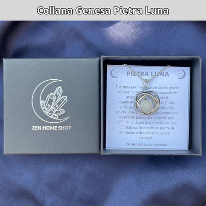 Collana Genesa Pietra Luna (Acciaio Inox)