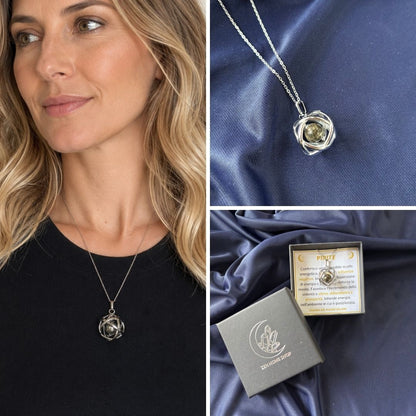 Collana Genesa Pirite (Acciaio Inox)