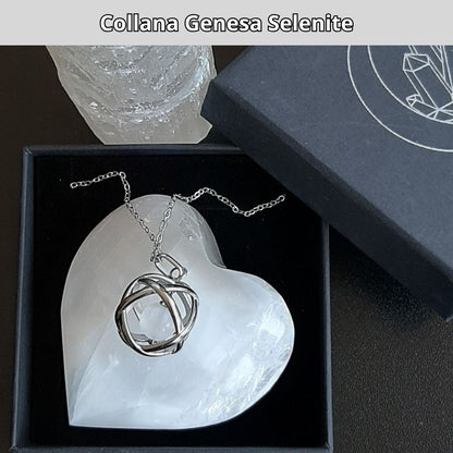 Collana Regolabile Genesa Selenite (Acciaio Inox)