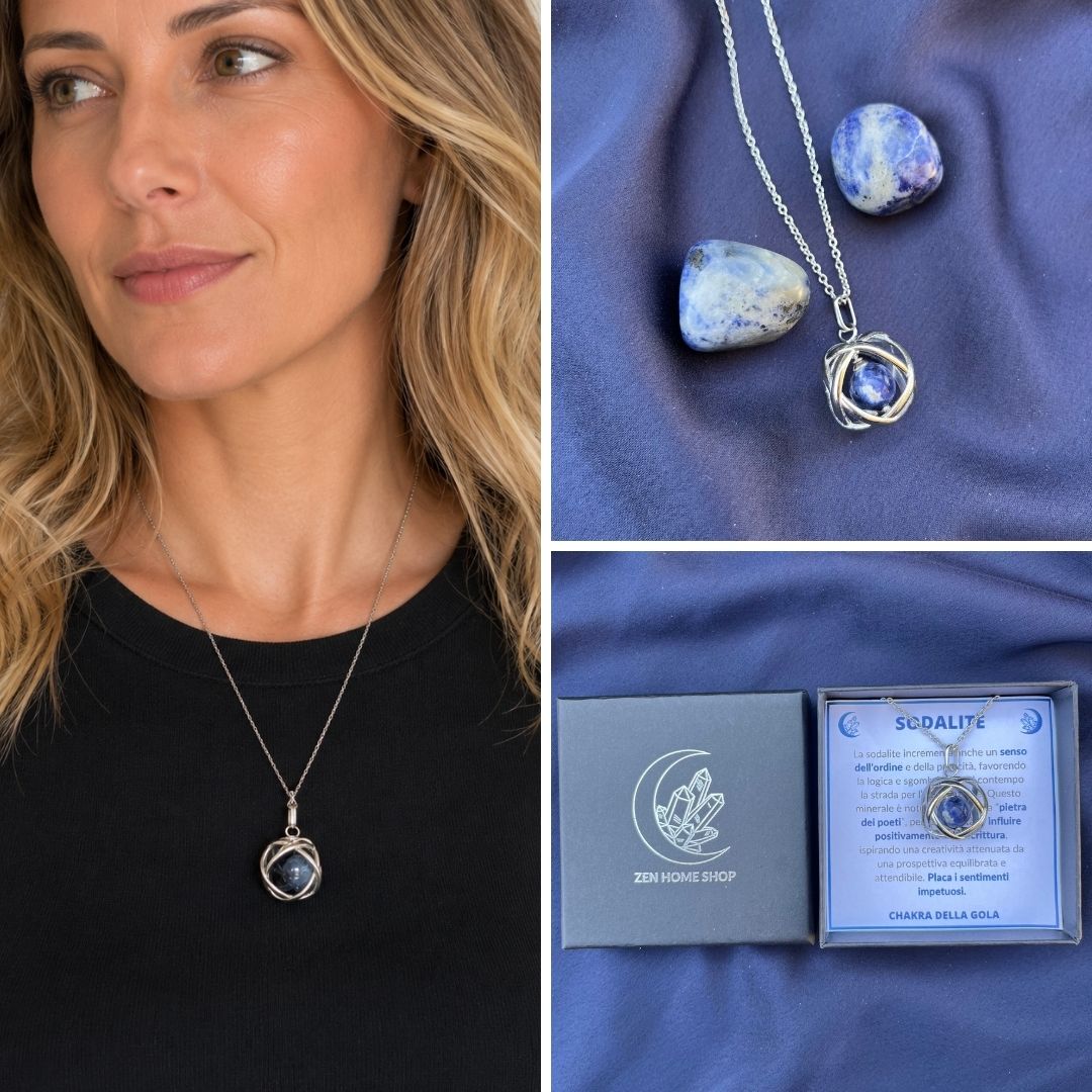 Collana Genesa Sodalite (Acciaio Inox)
