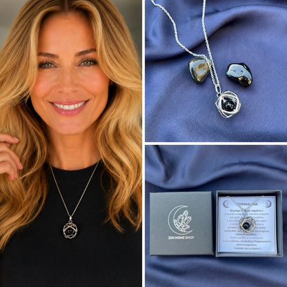Collana Genesa Tormalina Nera (Acciaio Inox)