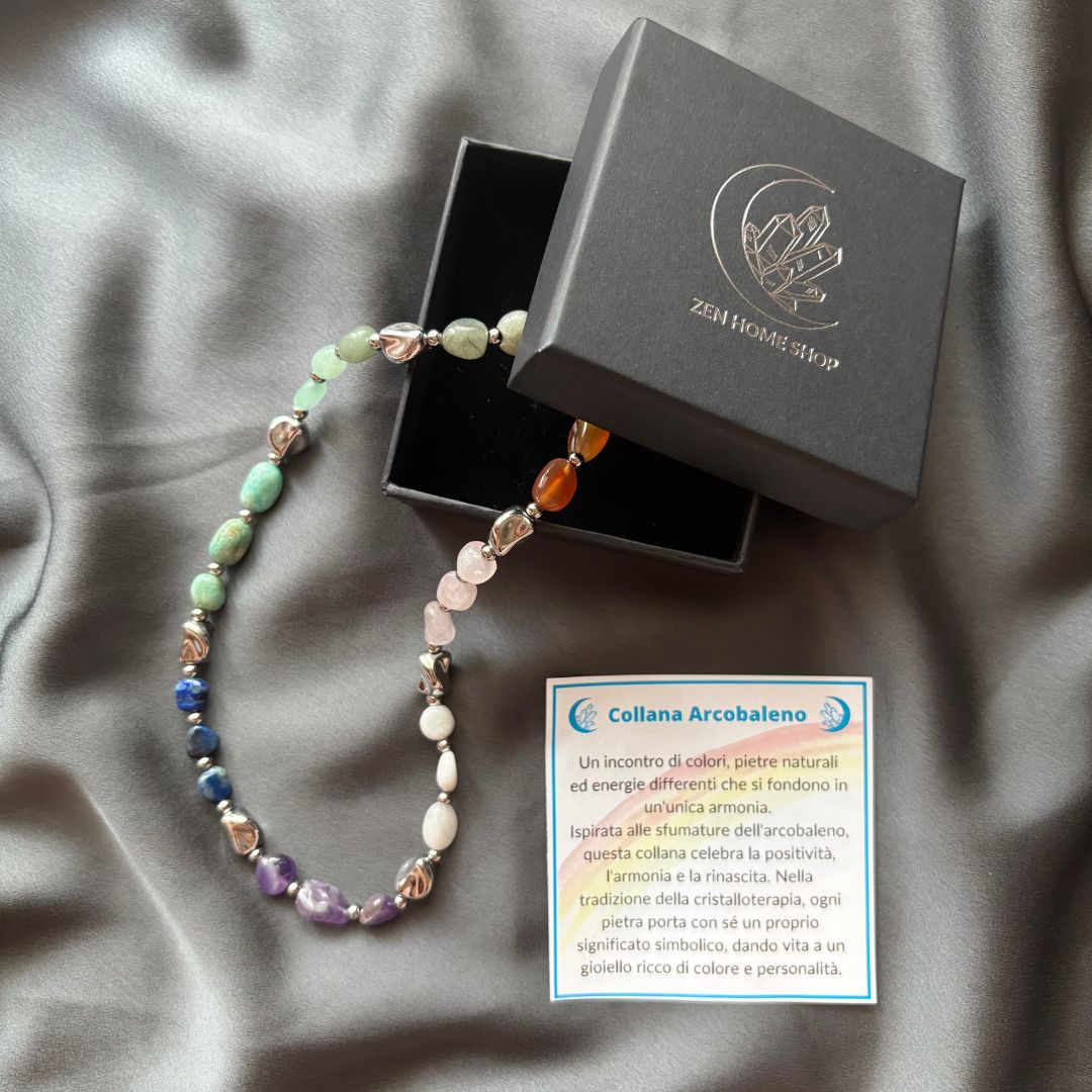 Collana Arcobaleno Argento con Pietre Naturali