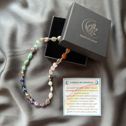 Collana Arcobaleno Argento con Pietre Naturali