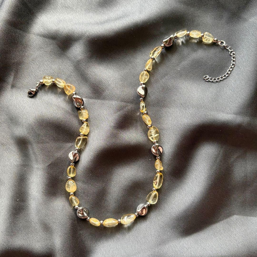 Collana Luce Argento Pietra Naturale Quarzo Citirno