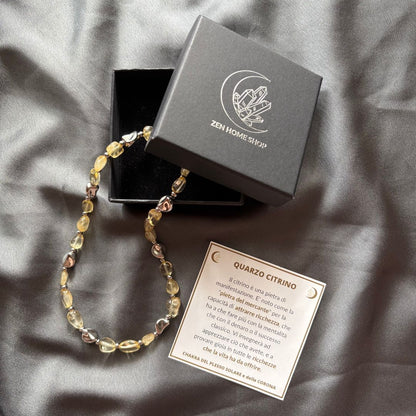 Collana Luce Argento Pietra Naturale Quarzo Citirno