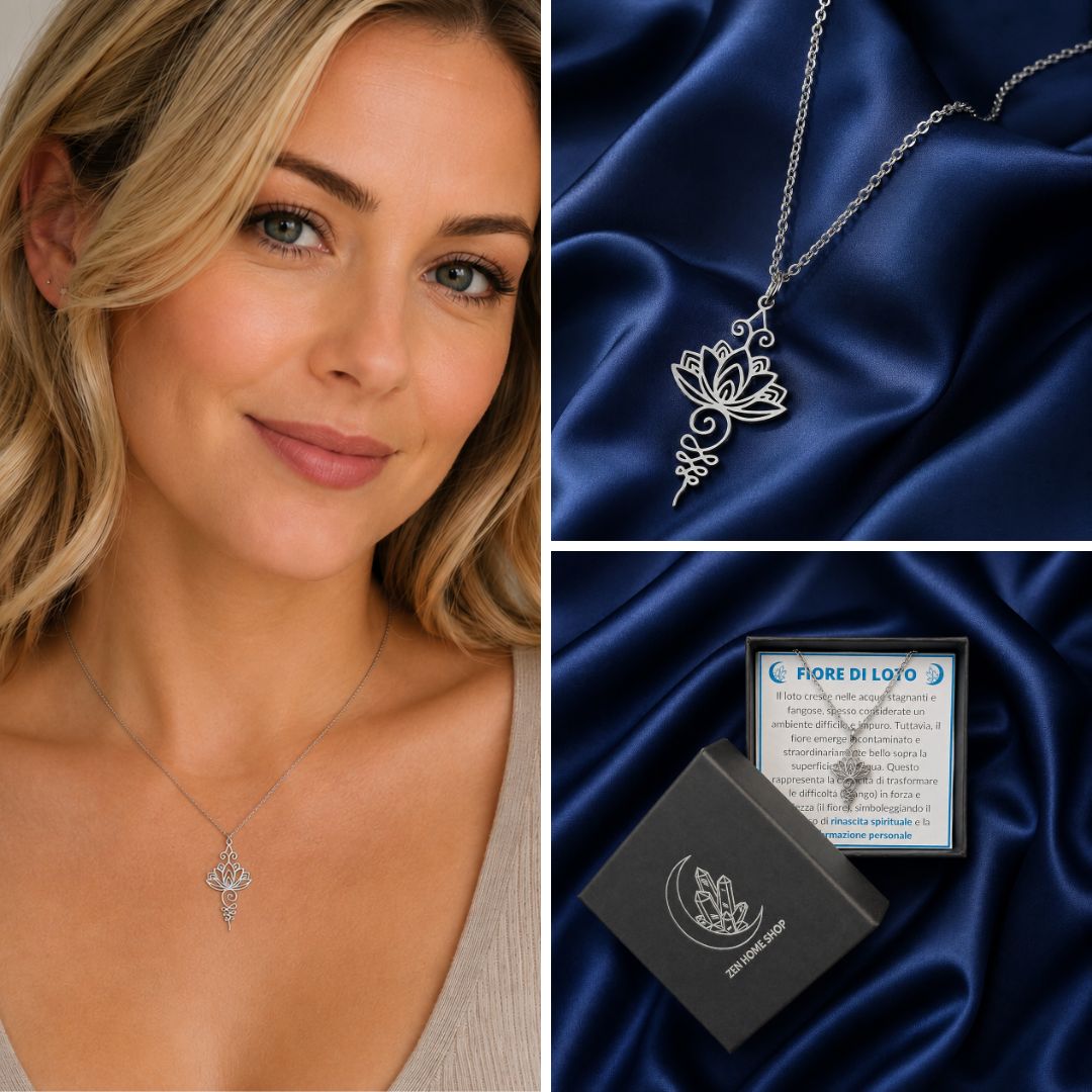 Collana Fiore di Loto Spirituale – Acciaio Inossidabile