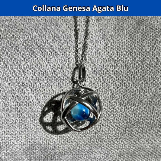 Collana Regolabile Genesa Agata Blu (Acciaio Inox)