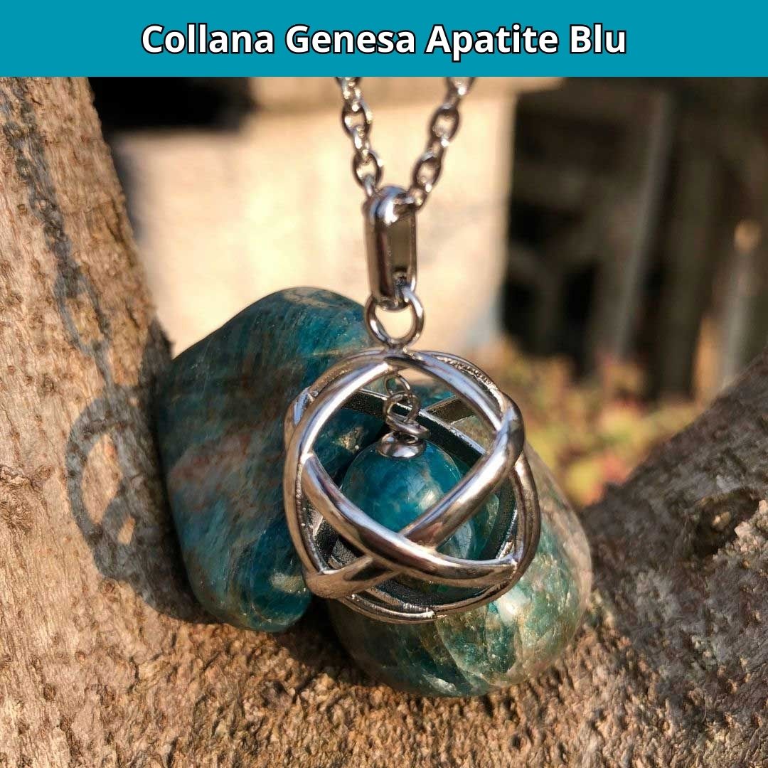 Collana Regolabile Genesa Apatite Blu (Acciaio Inox)