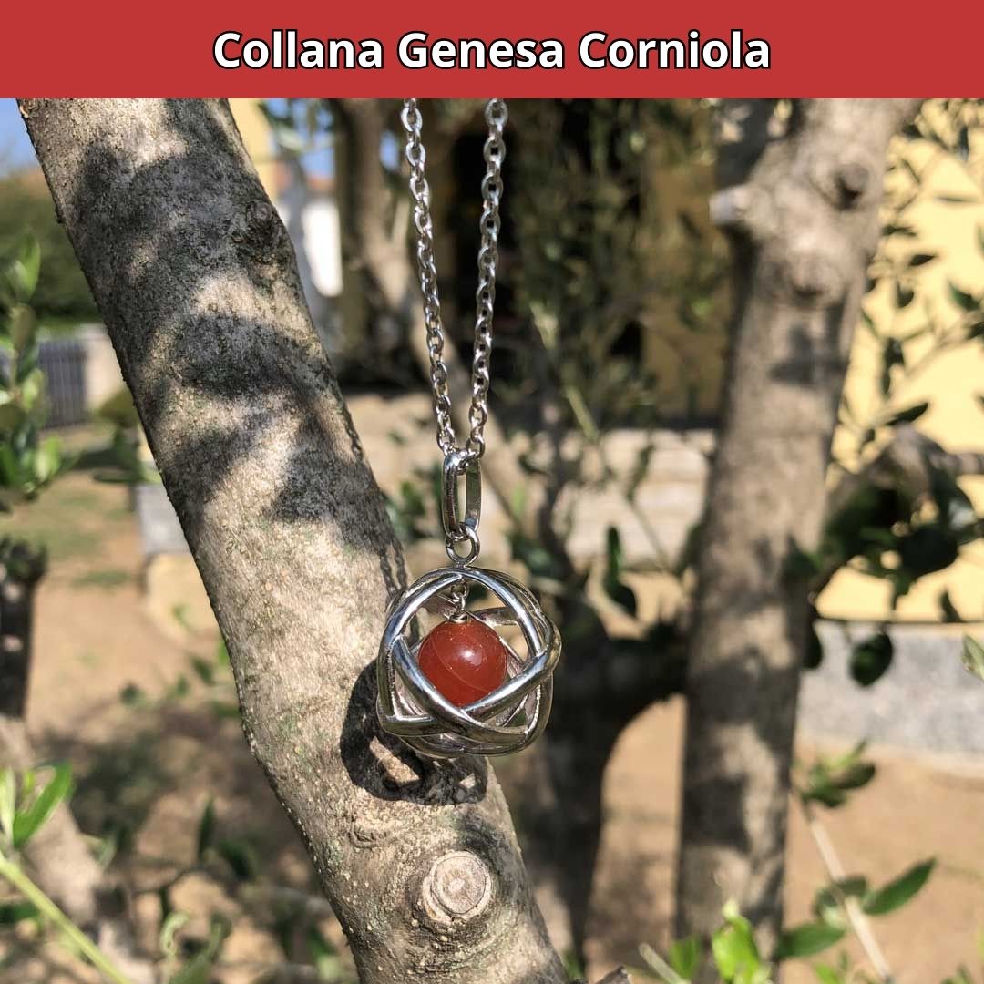 Collana Regolabile Genesa Corniola (Acciaio Inox)