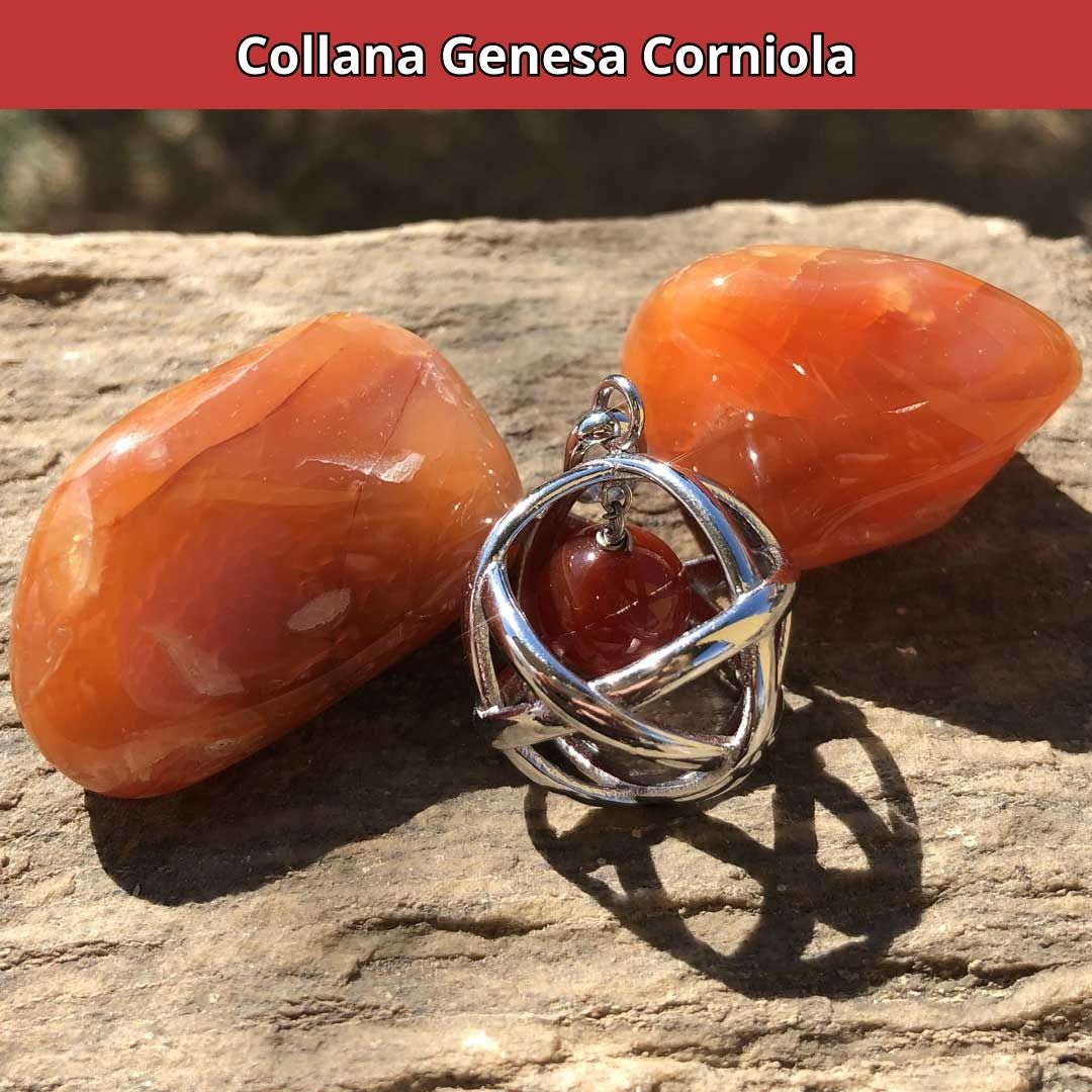 Collana Regolabile Genesa Corniola (Acciaio Inox)